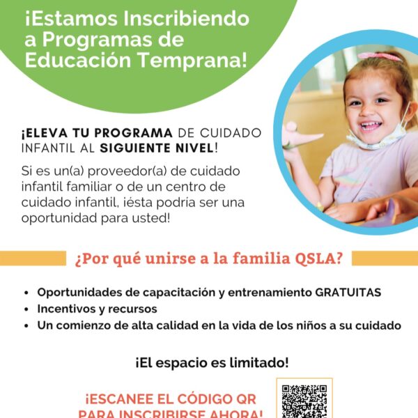 We're Enrolling Early Learning Programs! - Spanish Flyer