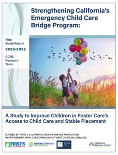Cover - Child Care for Foster Children in California