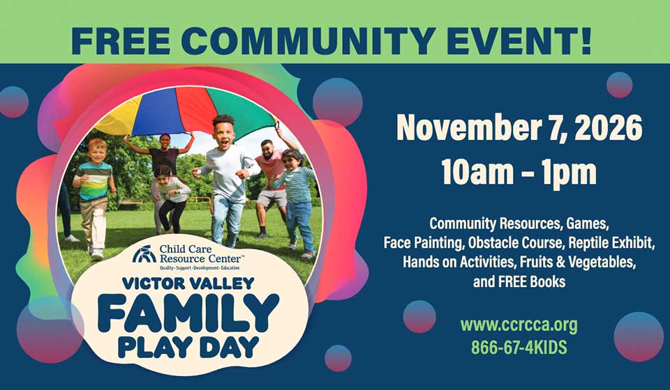 Join us for Victor Valley Play Day on November 7.